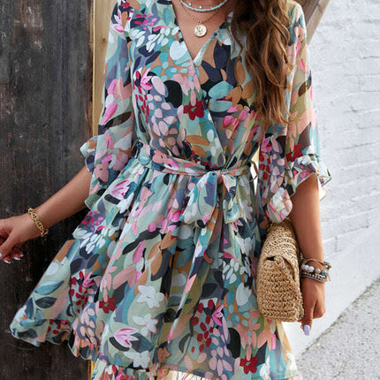 Women's elegant printed strappy dress