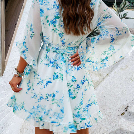 Women's elegant printed strappy dress