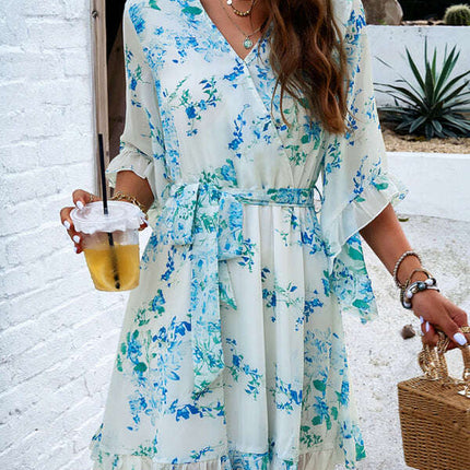 Women's elegant printed strappy dress