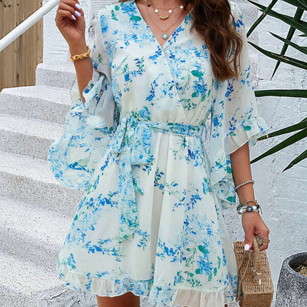 Women's elegant printed strappy dress