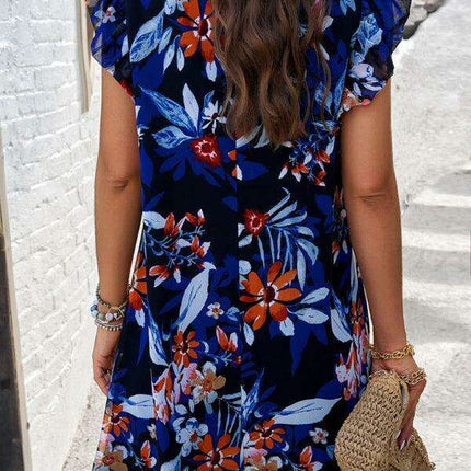 Chic Floral Print Sleeveless Dress - Women's Elegant Fashion