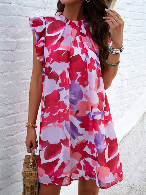 Elegant Floral Print Sleeveless Dress for Women
