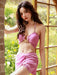 Women's split gold velvet three-piece vacation beach bikini