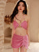 Women's split gold velvet three-piece vacation beach bikini