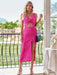 Twisted V-neck Cinched Waist Summer Dress for Ladies