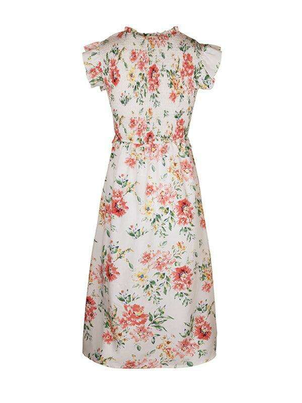 Chic White Floral Ruffled Sleeveless Dress - Perfect for Summer Outings
