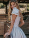 Women's New Puff Sleeve Square Neck Corset Princess Skirt Two-piece Dress