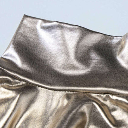 Women's sexy backless pleated glossy dress