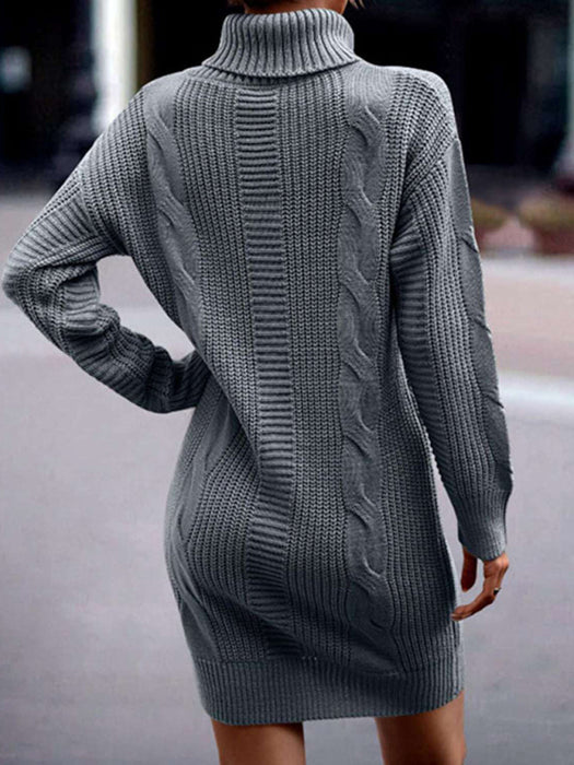 Cozy Chic Turtleneck Sweater Dress for Women