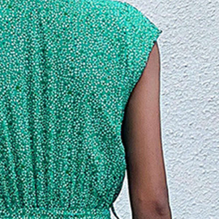 Women's new resort style printed sleeveless strappy dress