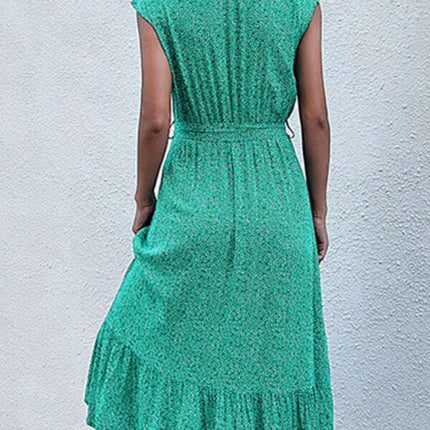 Women's new resort style printed sleeveless strappy dress