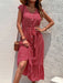 Women's new resort style printed sleeveless strappy dress