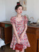 Women's New French Retro Floral Dress