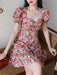 Women's New French Retro Floral Dress