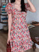 Women's New French Retro Floral Dress