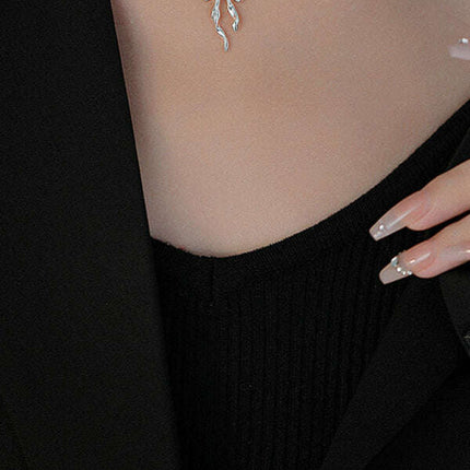 Women's New Sterling Silver Bow Ribbon Versatile Necklace