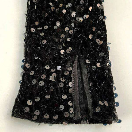 Radiant Elegance: Stylish Long Sleeve Sequin Evening Gown for Women