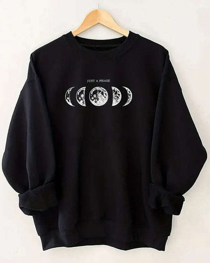 Women's Casual Moon Phase Graphic Sweatshirt