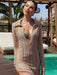 Boho Chic Hollow V-neck Maxi Dress with a Flirty Slit for Women