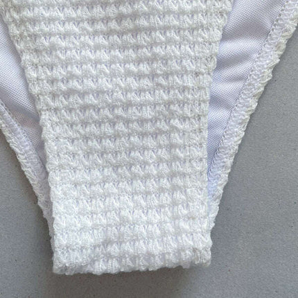 Women's new three-piece bikini three-dimensional flower split swimsuit