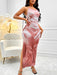 Women's hot selling printed waist suspender dress