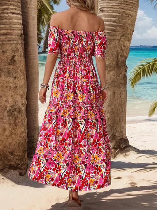 Summer Bloom One-Shoulder Floral Dress for Ladies