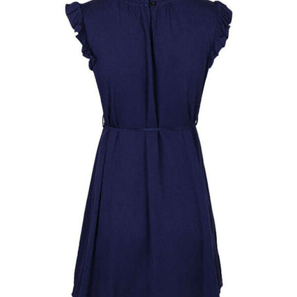 Women's New Feifei Sleeve Solid Color Short Dress