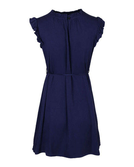 Women's New Feifei Sleeve Solid Color Short Dress