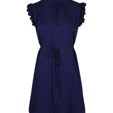 Women's New Feifei Sleeve Solid Color Short Dress