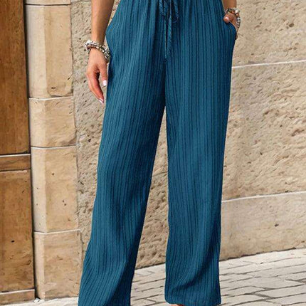 Chic Colorful Pleated Straight Leg Trousers for Women