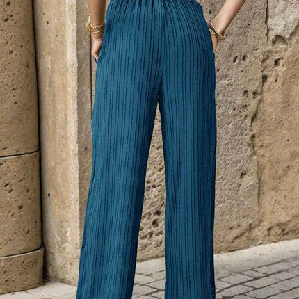 Chic Colorful Pleated Straight Leg Trousers for Women
