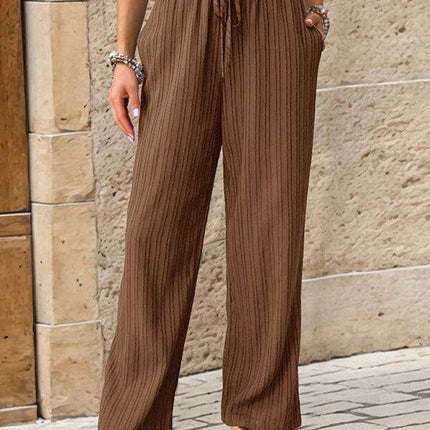 Chic Colorful Pleated Straight Leg Trousers for Women