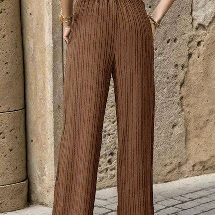 Chic Colorful Pleated Straight Leg Trousers for Women