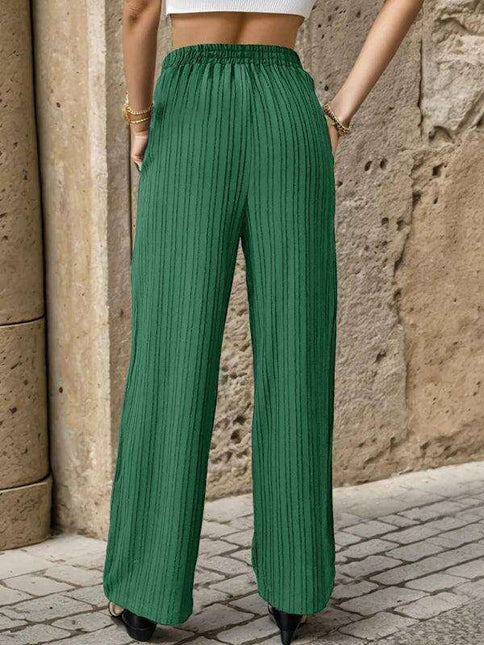 Chic Colorful Pleated Straight Leg Trousers for Women