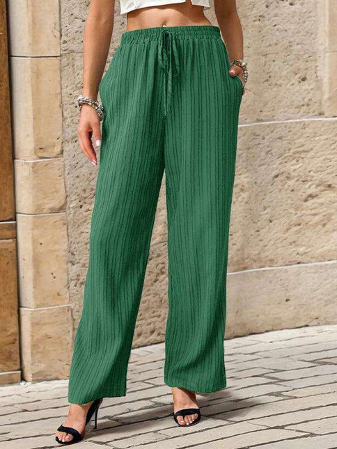 Chic Colorful Pleated Straight Leg Trousers for Women