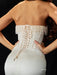 Chic Pearl Fishbone Slit Off-Shoulder Dress - Women's Elegant Skirt