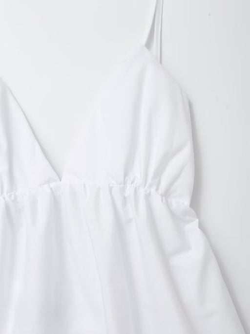 Flirty Backless Cotton Maxi Dress With V-Neck