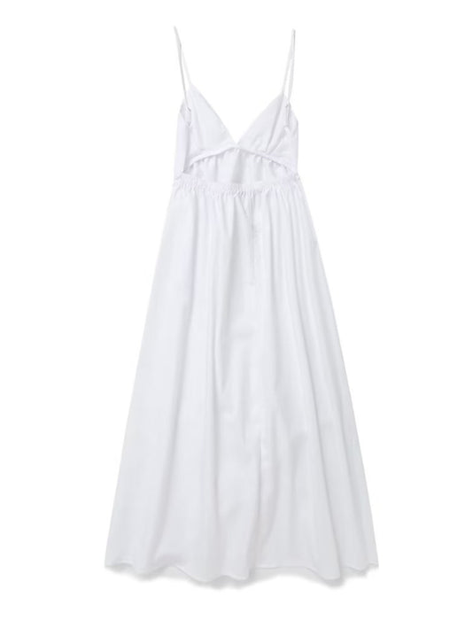 Flirty Solid Cotton V-Neck Maxi Dress - Versatile Chic Style