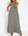 New fashionable casual cotton and linen slit suspender dress