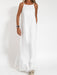 New fashionable casual cotton and linen slit suspender dress