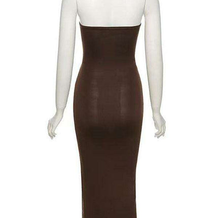 Elegant One-Shoulder Maxi Dress with High Slit for Women