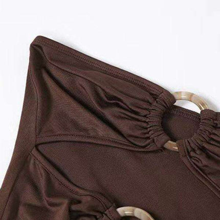 Elegant One-Shoulder Maxi Dress with High Slit for Women