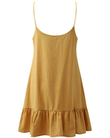 New women's fashion sexy suspender V-neck backless dress