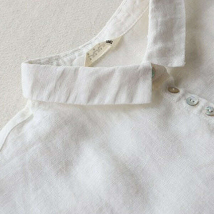 New women's simple loose three-quarter sleeve lapel shirt dress