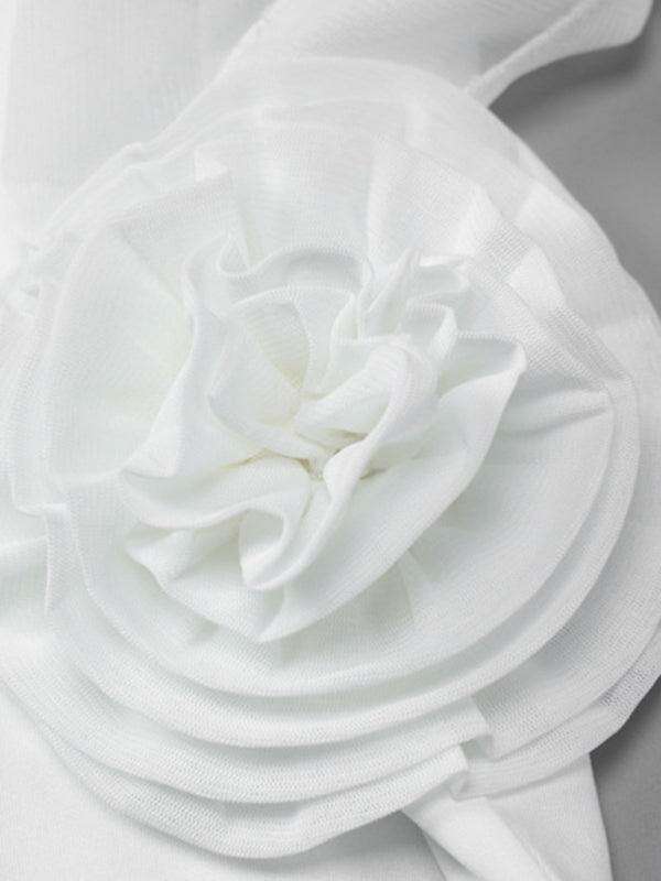 Lace-Trimmed Bodycon Dress with Alluring Thigh-High Split