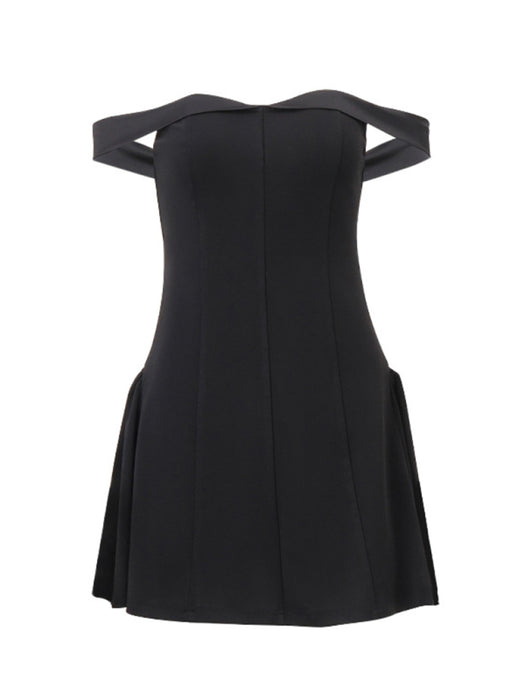 Sultry Zip-Up One-Shoulder Dress for Women