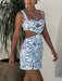 Exotic Escape Halter Print Dress with a Feminine Flair for Ladies