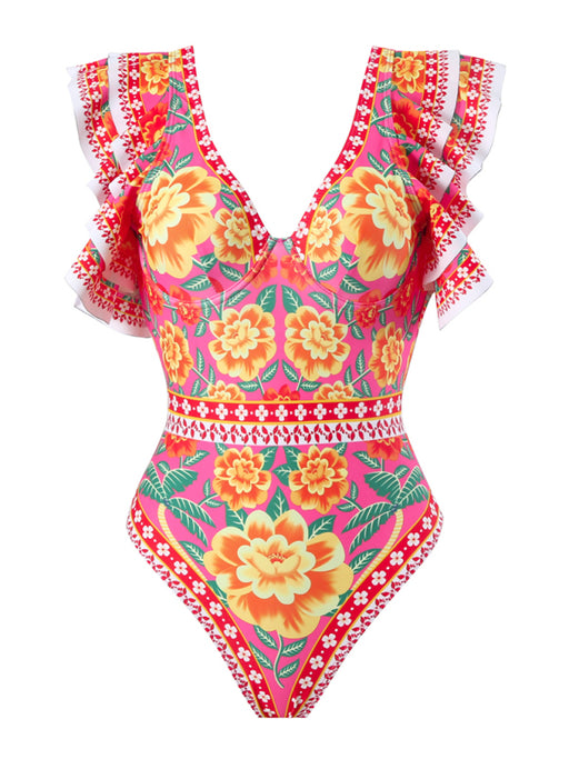 Floral Print Swimsuit Skirt - Versatile Beachwear Ensemble