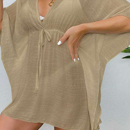 Elegant UV-Blocking Beach Cover-Up with Customizable Waist Tie