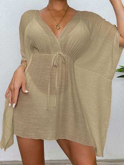 Elegant UV-Blocking Beach Cover-Up with Customizable Waist Tie